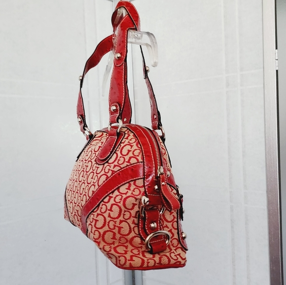Guess Y2K Signature bag in red with silver tone hardware ~L14.5 x W4 × H10" - Picture 10 of 16